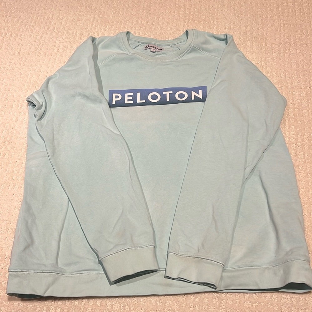 Peloton size large turquoise sweatshirt